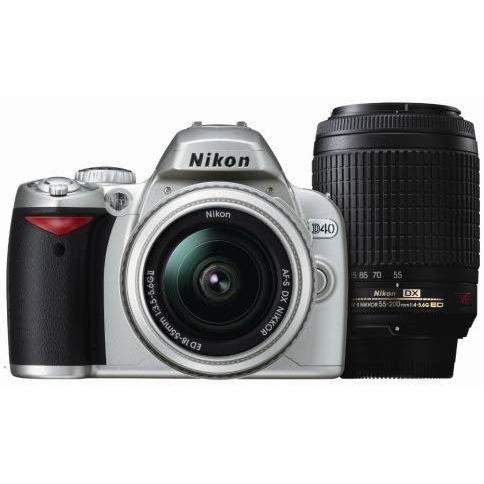 ニコン Nikon D40 ダブルズームキットII シルバー SDカード付き 