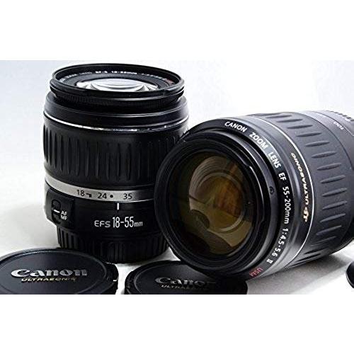 キャノン ＥＯＳ KISS　ズームレンズ付き キヤノン（Canon） Canon EOS Kiss ダブルズームキット ブラック 良品