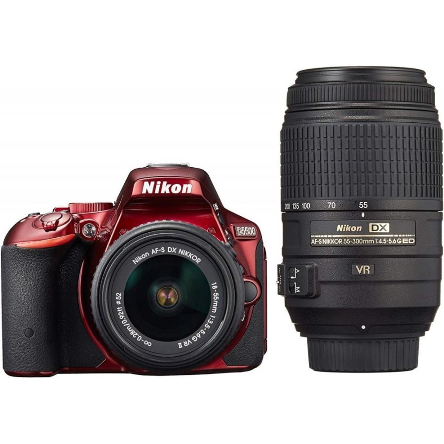 ニコン Nikon D5500 ダブルズームキット レッド SDカード付き 