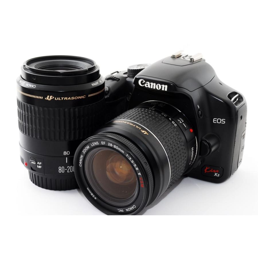 キヤノン Canon EOS Kiss X2 ダブルレンズセット ブラック 美品 キヤノン Canon EOS Kiss X2 ダブルレンズセット ブラック 美品