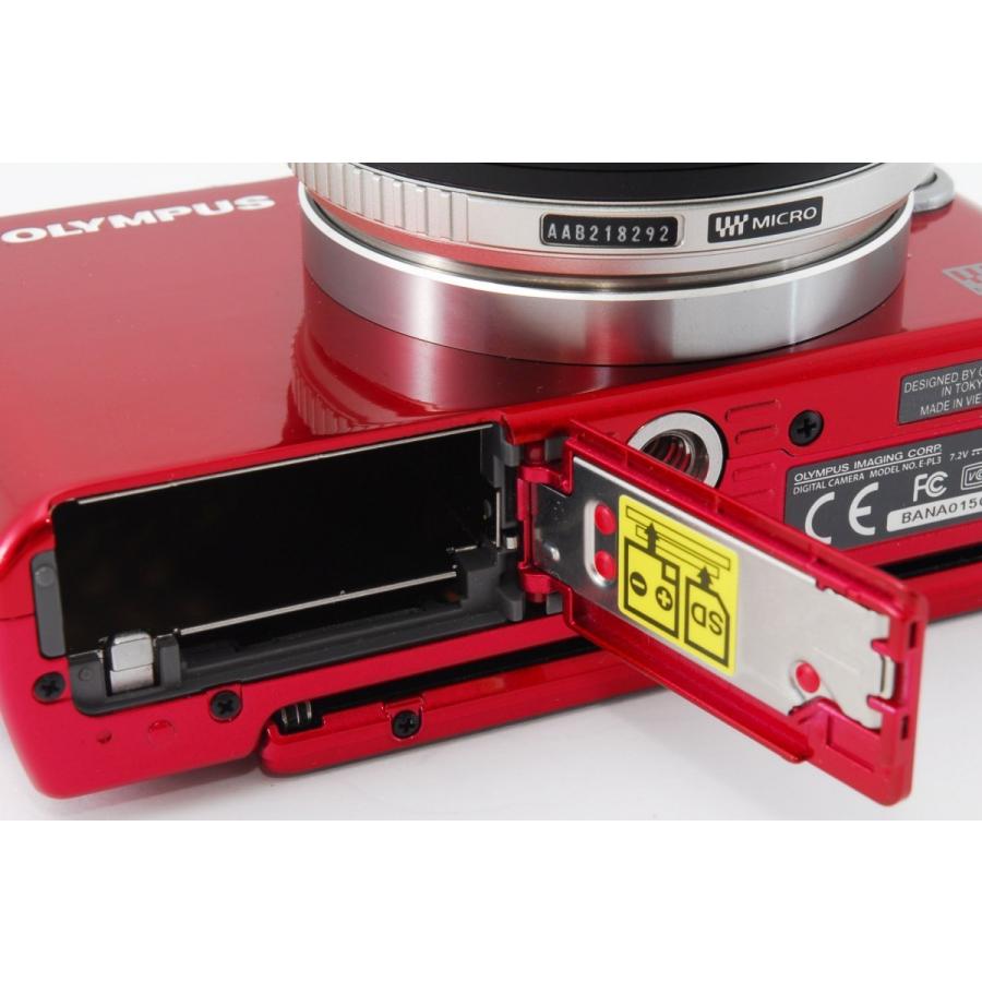 オリンパス（OLYMPUS） OLYMPUS E-PL3 レッド レンズキット 美品 SD