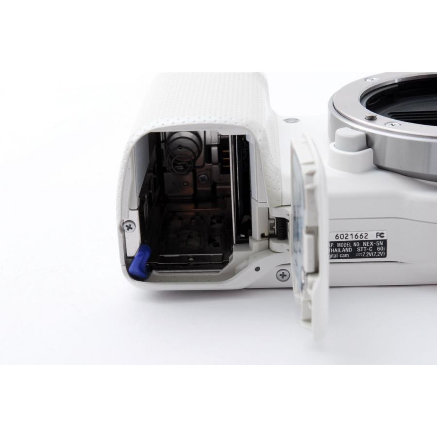 SONY NEX-5N ホワイト レンズキット★極上美品★本物の一眼クオリティー♪外付けフラッシュ、新品SDカード付き！ SONY（ソニー） NEX-5 N ホワイト レンズキット 美品 本物の一眼