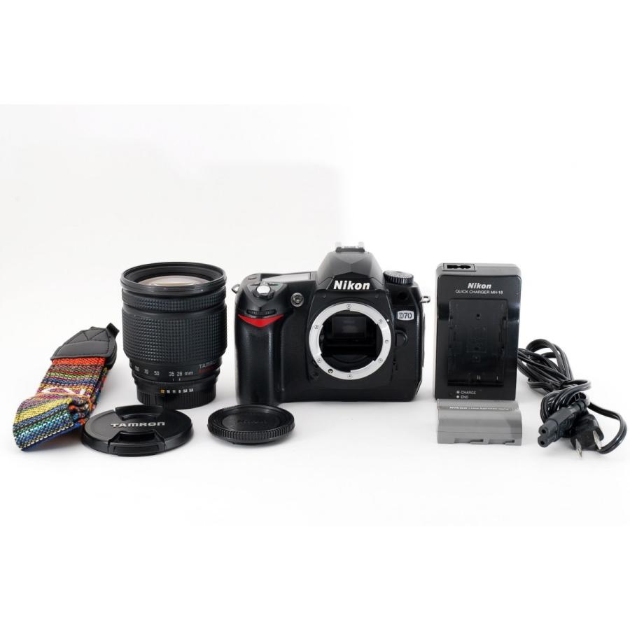 ニコン Nikon D70 高倍率ズームレンズセット 美品 ストラップ付き 