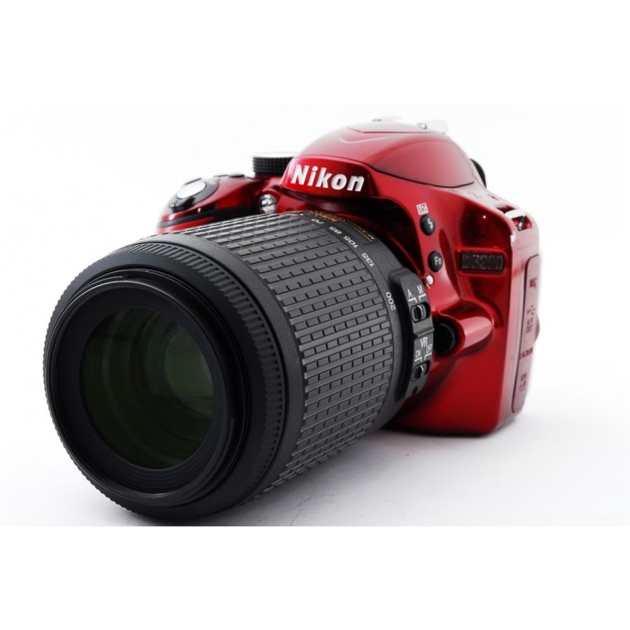 ニコン Nikon D3200 ダブルズームセット レッド 美品 一眼レフSDカードストラップ付き :626:カメラFanks-PROShop