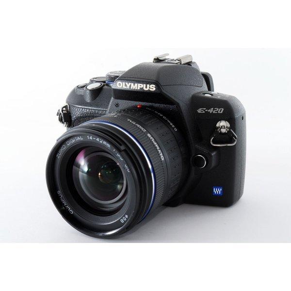 OLYMPUS E-420 デジタル一眼レフカメラ(レンズ、ストラップ付) オリンパス（OLYMPUS） OLYMPUS E-420 レンズキット ブラック 美品