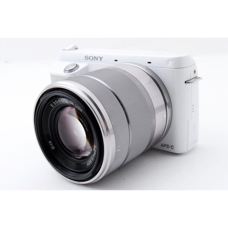 ソニー SONY NEX-F3 ホワイト レンズキット 美品 SDカードレンズフード