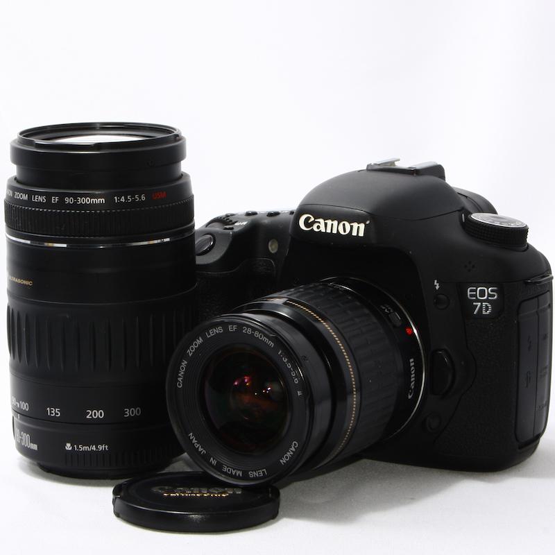 ☆高性能一眼レフ☆Canon EOS 7D ダブルレンズセット☆ CONTAX（コンタックス） Canon 7D ダブルレンズセット 良品 動作確認