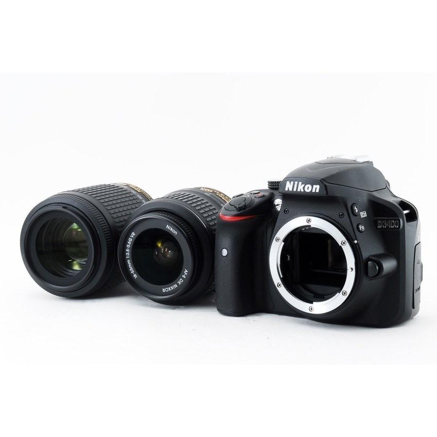 ニコン Nikon D3400 標準＆望遠ダブルズームセット 美品 SDカード付き 