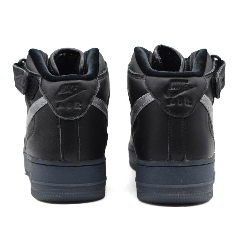 海外限定 NIKE AIR FORCE 1 MID PREMIUM “BLACK LEATHER SILVER” ナイキ エアーフォース ミッド プレミアム DX3061-001｜nouvelle22｜07