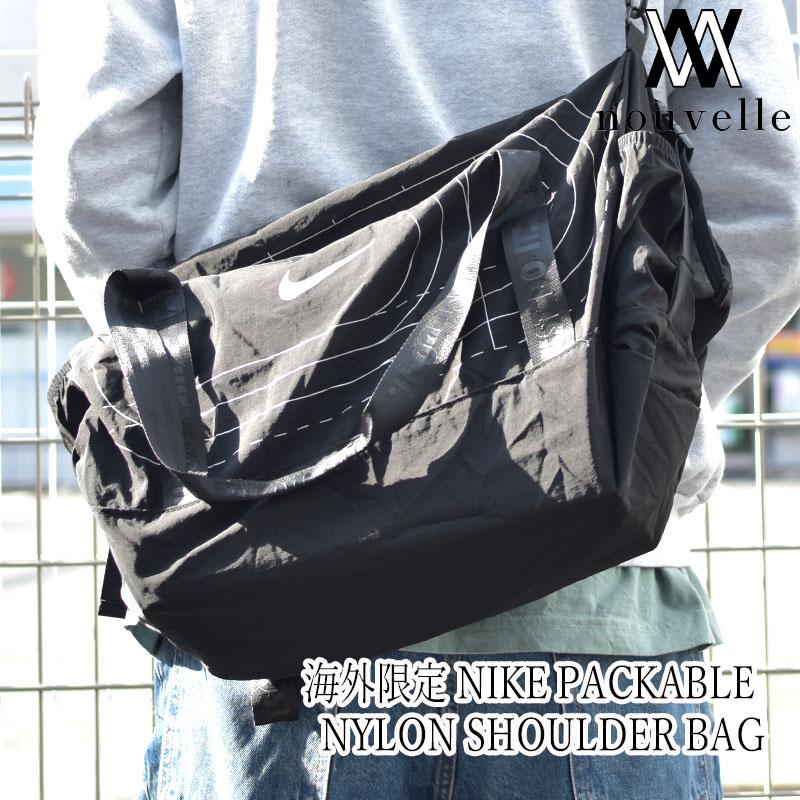 NIKE（ナイキ） 海外限定 PACKABLE NYLON SHOULDER BAG BLACK ナイロン