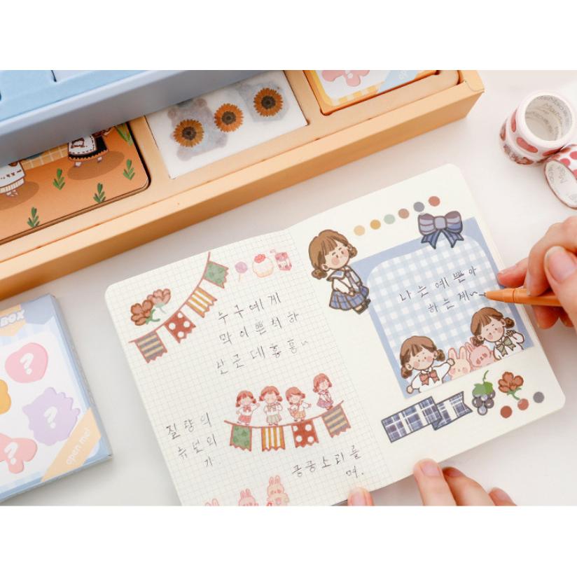 手つくり おしゃれ かわいい セット ノート 単語帳 シール テープ 付箋