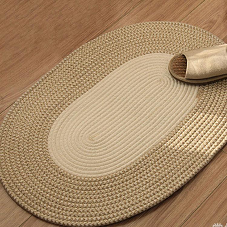マット ラグ 楕円形 ラグマット 北欧 65×45cm 室内 屋内 玄関 綿 編