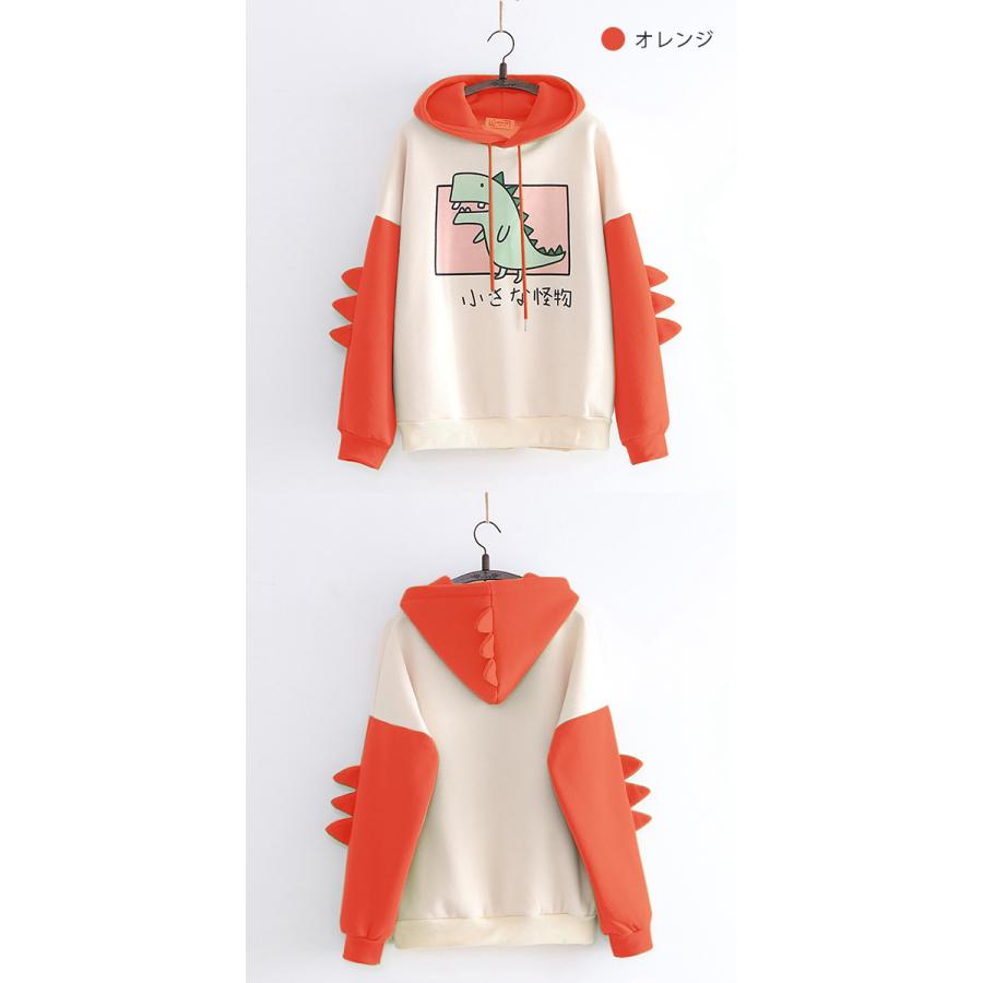 パーカー フード付きパーカー プルオーバー 恐竜 スウェットパーカー