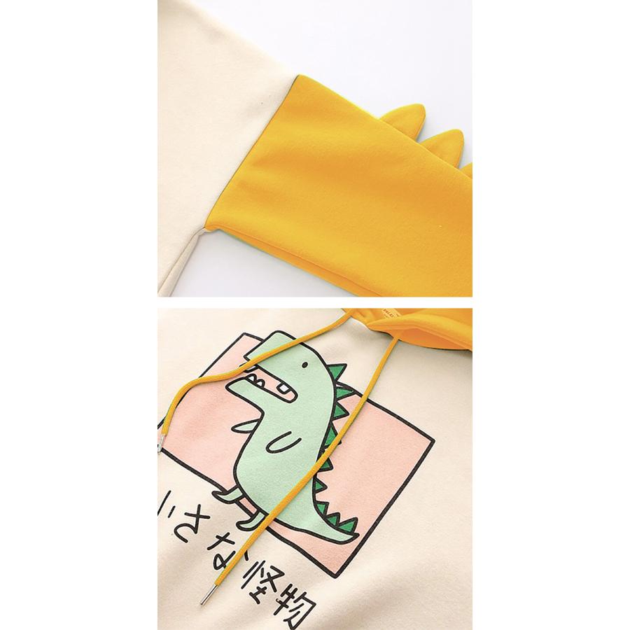 パーカー フード付きパーカー プルオーバー 恐竜 スウェットパーカー