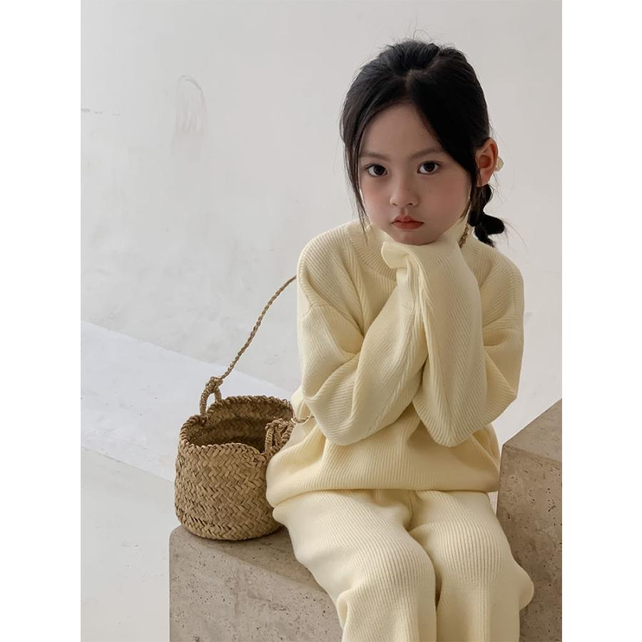 ニットセーター 女の子 2点セット セットアップ セーター ズボン