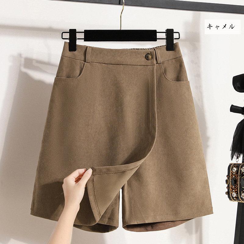 パンツ キュロット 冬 ショートパンツ レディース ボトムス ショート丈 スカート ミニスカート きれいめ ハイウエスト スカッツ 秋 大きいサイズ ウエストゴム｜novamedical｜02