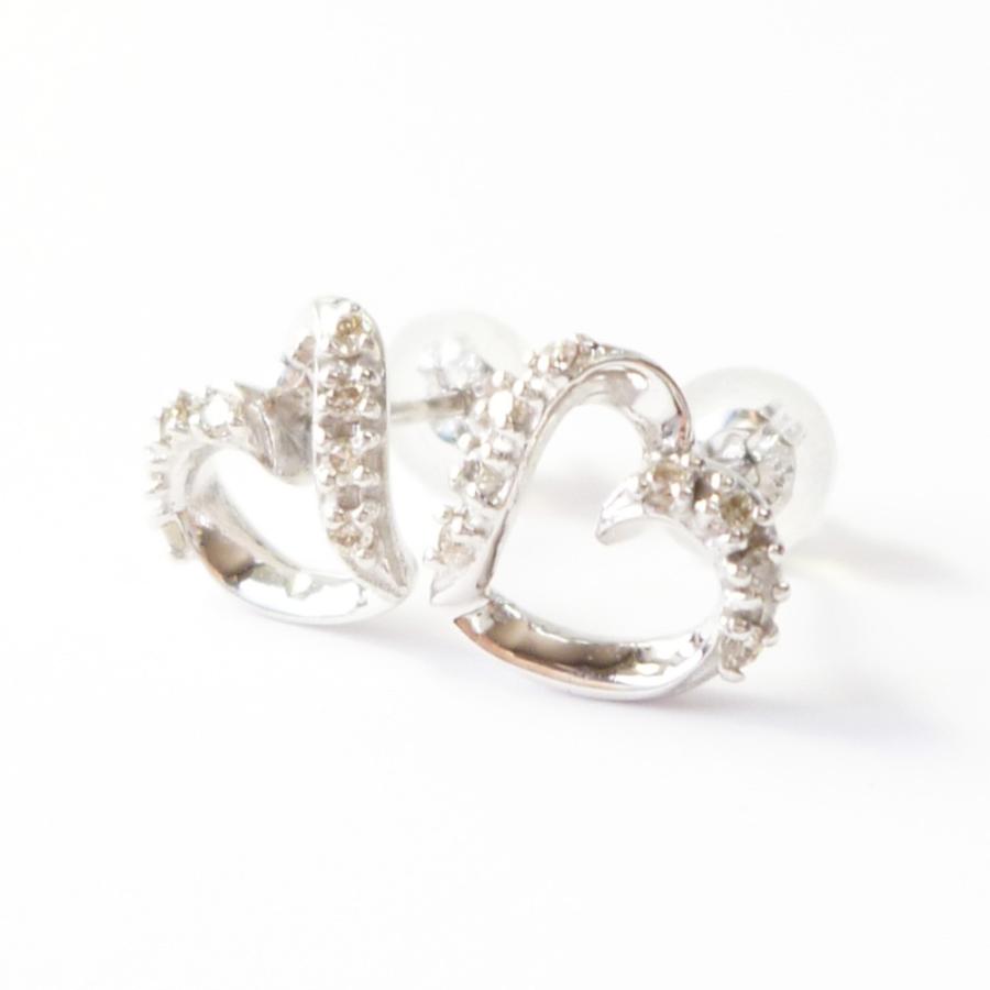 全品送料0円 ダイヤモンドピアス ホワイトゴールド ダイヤ0.10ct ハートピアス K18 18金 ピアス 全品送料0円 ダイヤモンドピアス ホワイトゴールド ダイヤ0.10ct ハートピアス K18 18金 ピアス