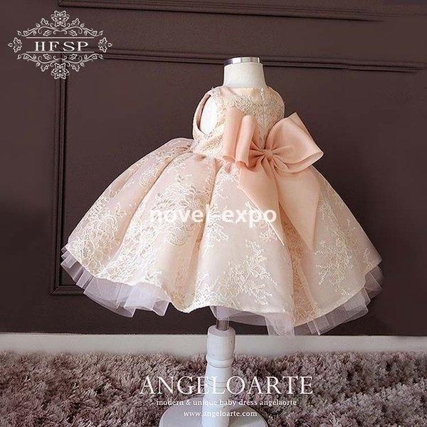 ベビードレスドレス子供結婚式お宮参り新生児セレモニードレス女の子夏ピンク スカート サイズ 140