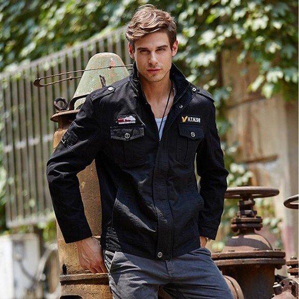 人気新品入荷 春物メンズジャケットスプリングコートジャンパーアウターロゴ付き刺繍フライトジャケットミリタリー軍物米軍アメリカン大きいサイズ メンズジャケットフライトジャケットオリーブ ジャケット