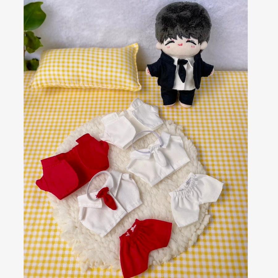 ぬい服 10cmから12cm 黒のシンプルデザインのスーツセット 推し活