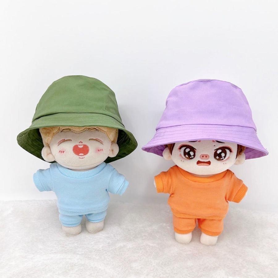 ぬい服 15cmから18cm用 8色の推しカラーバケットハット帽子 ぬいぐるみ