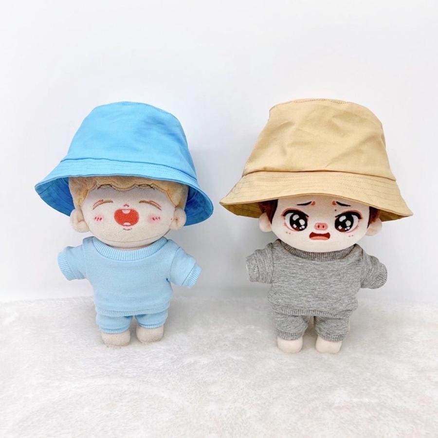 ぬい服 15cmから18cm用 8色の推しカラーバケットハット帽子 ぬいぐるみ