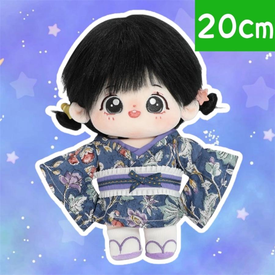 ぬい服 20cm 浴衣と足袋ソックスセット 白 ピンク 紺色 黄色