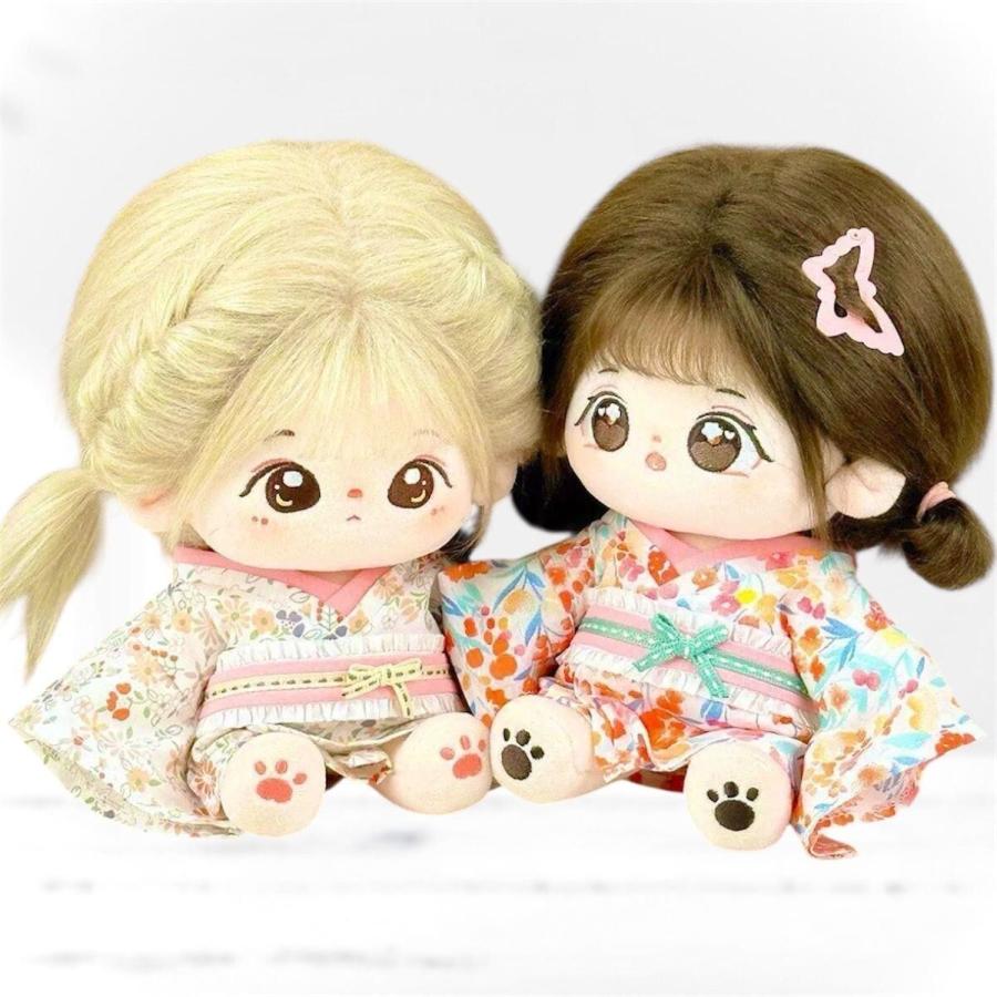 淺さん専用　ぬいぐるみ服セット ぬい服 20cm 浴衣と足袋ソックスセット 白 ピンク 紺色 黄色