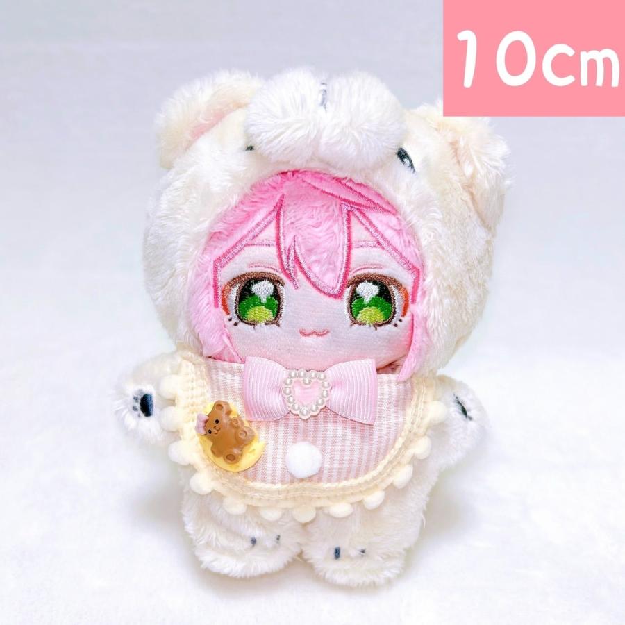 ぬい服 10cm 11cm 12cm ピンク ブルーのチェック柄スタイ ぬ