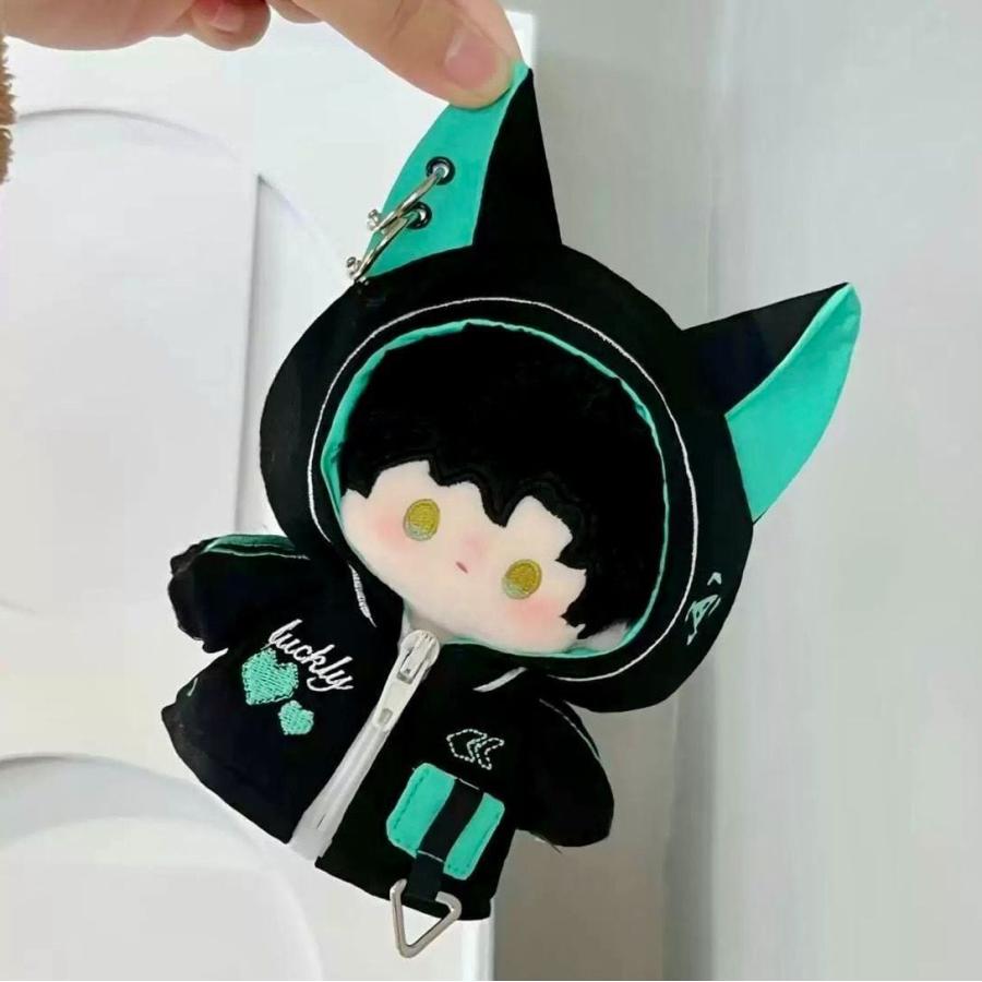 ぬい服 10cm 11cm 12cm サイバー風 猫耳フード 緑 青 紫