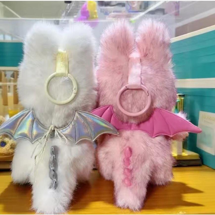 ラブブ服 LABUBU ぬい服 ラブブ着せ替え服 ピンクの着ぐるみ 白の羽根