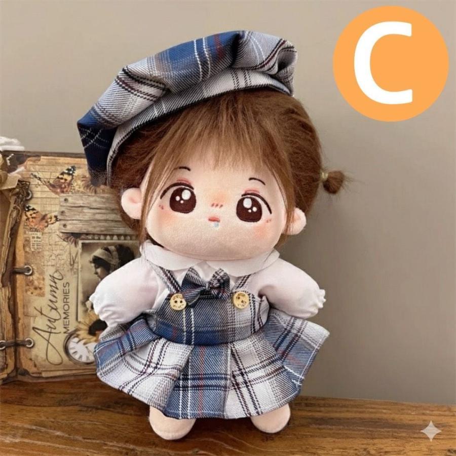 ぬい服 20cm 選べる4バリエーション 花柄 チェック くま耳 ワンピース