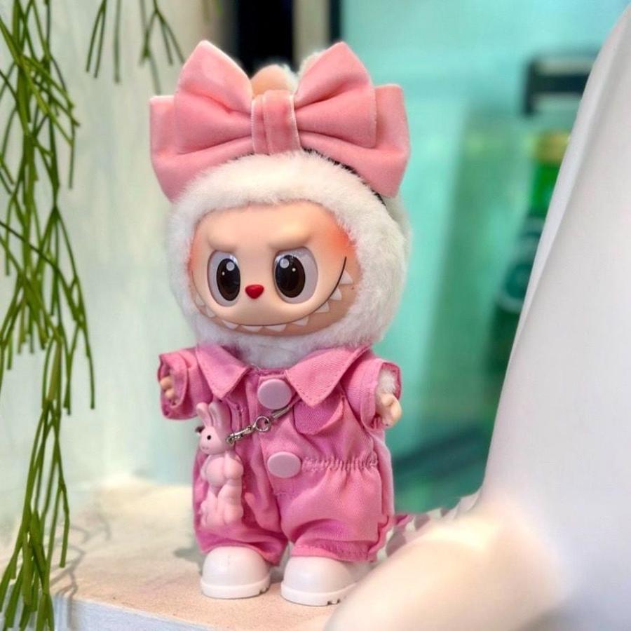 ラブブ服 LABUBU ぬい服 17cm ニット セーター リボン ヘッドフォン