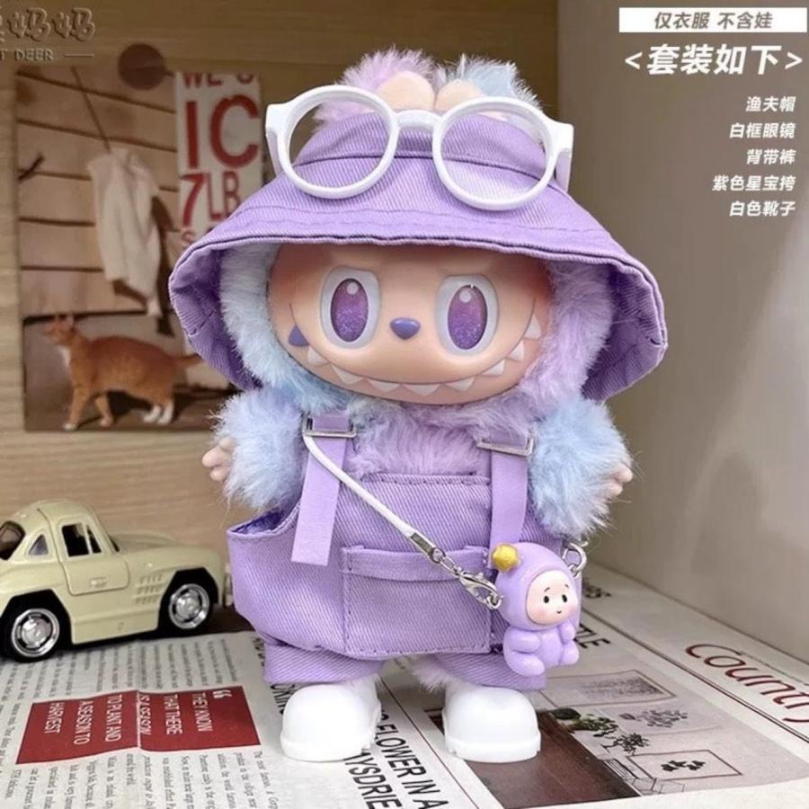 ラブブ服 LABUBU ぬい服 17cm ニット セーター リボン ヘッドフォン