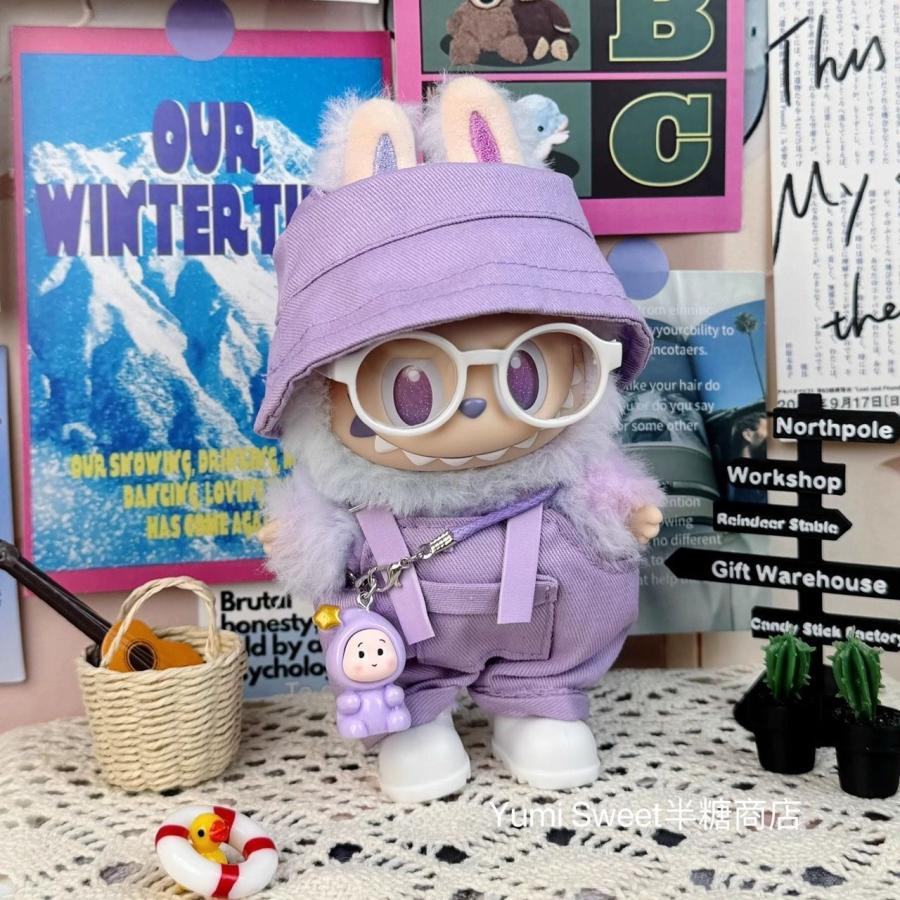ラブブ服 LABUBU ぬい服 17cm ニット セーター リボン ヘッドフォン