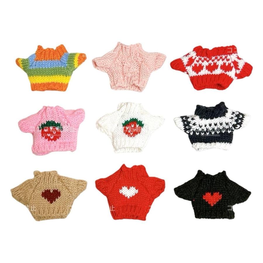 ぬい服 作家 10〜12cm ハンドメイド ぬい服 10cmから12cm用 ニットセーター トップス 服 シンプル 手編み
