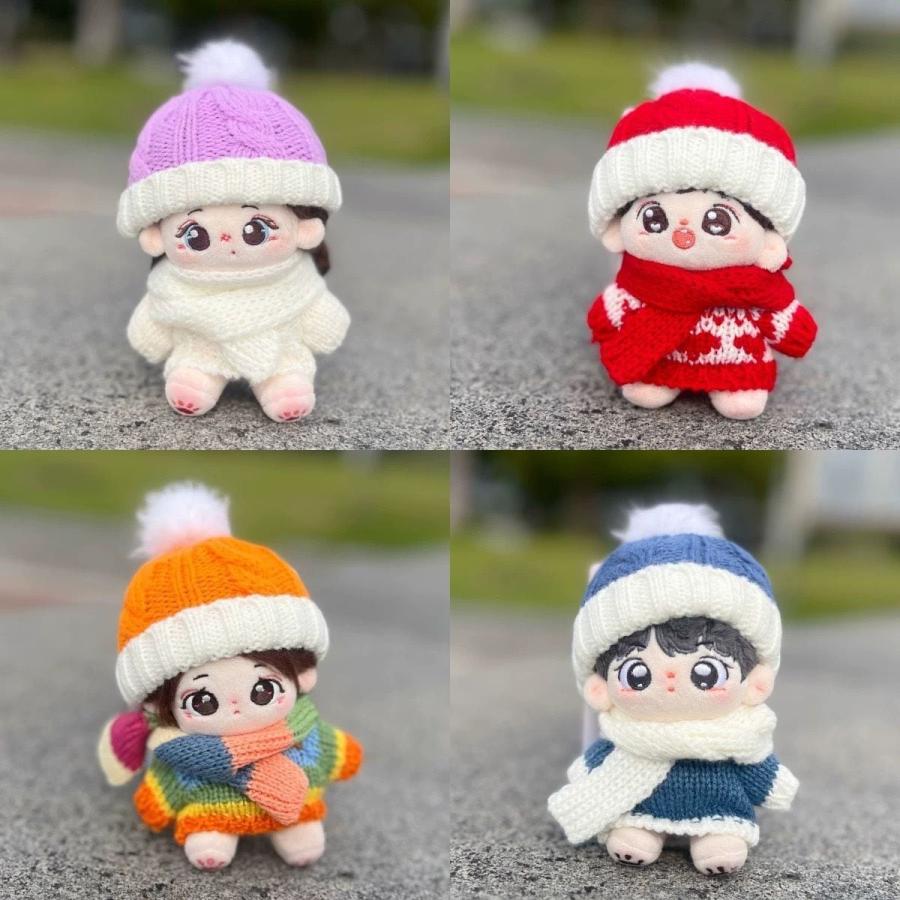 ぬい服 10cmから12cm用 ファー付きニット帽 小物 6色 12cm ぬいぐるみ
