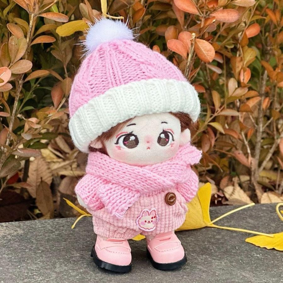 ぬい服 10cmから12cm用 ファー付きニット帽 小物 6色 12cm ぬいぐるみ
