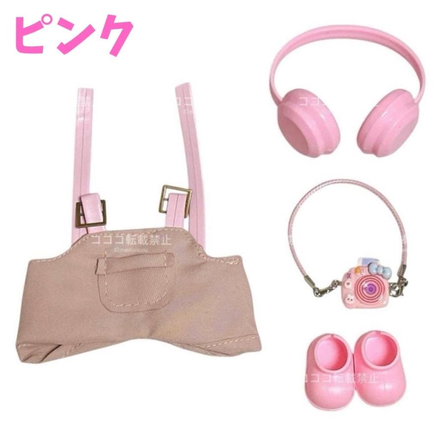 ラブブ服 LABUBU ぬい服 17cm ヘッドフォン付き オーバーオールコーデ