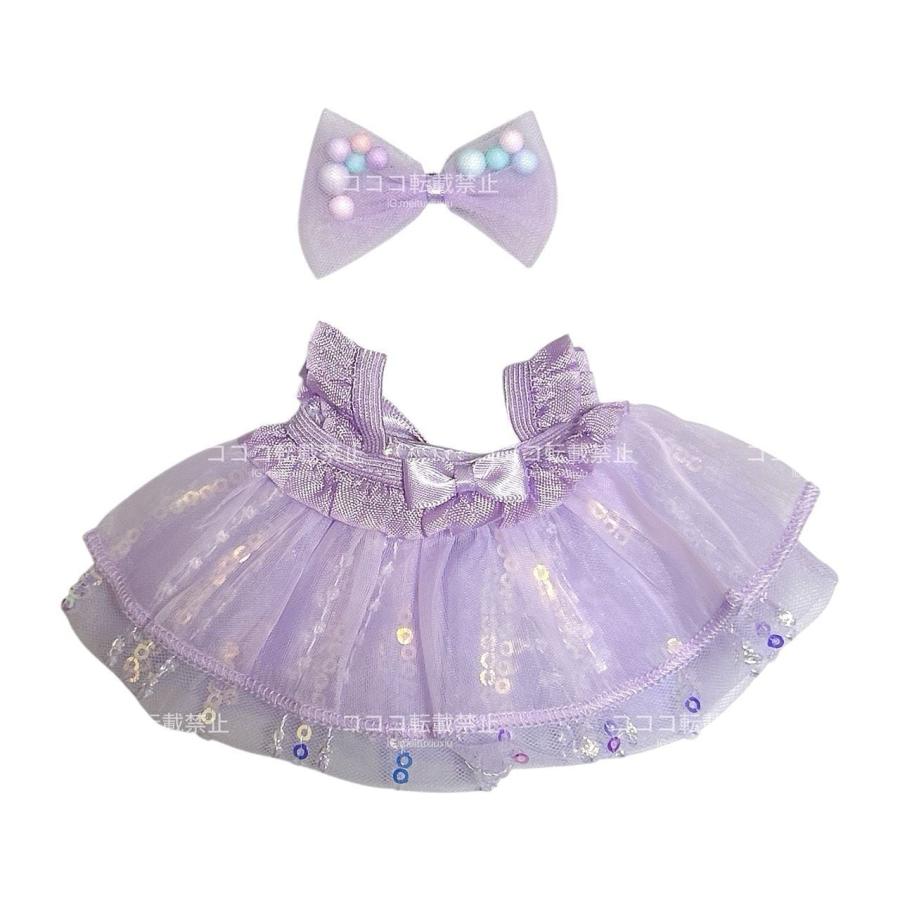 ラブブ服 LABUBU ぬい服 リボン付きワンピースドレス レース 5色