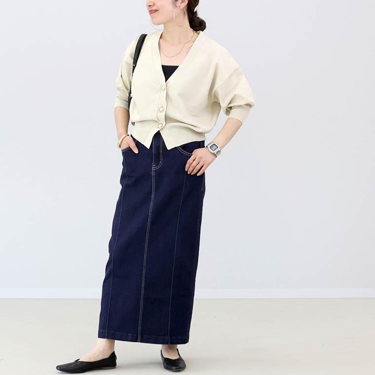 AURALLE デニム　スリットロングスカート　新品 aquagarage デニム スカート スリット ロング丈 S M L LL 大きい