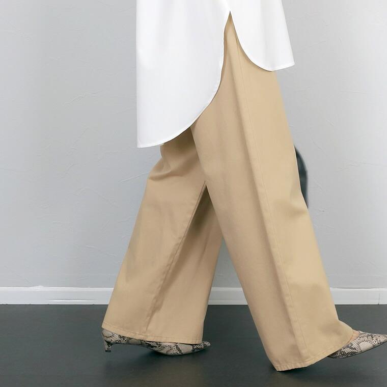 パンツ ボトムス ワイド M L サイズ展開 カジュアル きれいめ 大人 後ろゴム ツイル 綿 コットン 30代 40代 コットンツイルワイドパンツ メール便可 Ma3 Caba 19wt Fc 633 Funny Company Yahoo 店 通販 Yahoo ショッピング