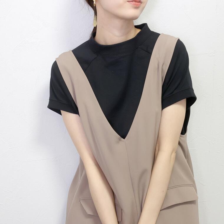Aletta vita カットソー フレンチ モックネック 半袖 きれいめ Aletta vita カットソー フレンチ モックネック 半袖 きれいめ
