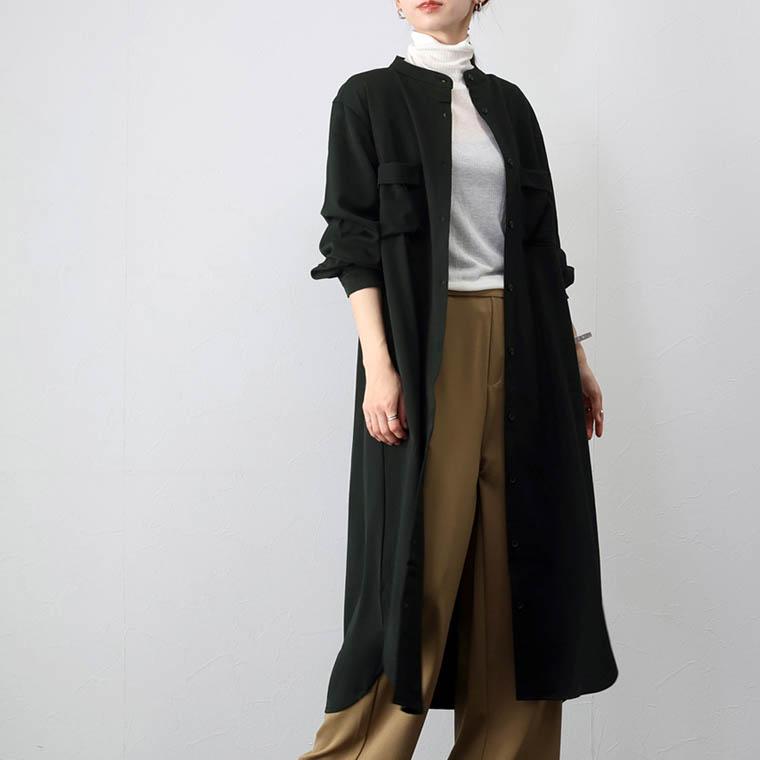 Aletta vita シャツワンピース 羽織り バンドカラー レイヤード Aletta vita シャツワンピース 羽織り バンドカラー レイヤード