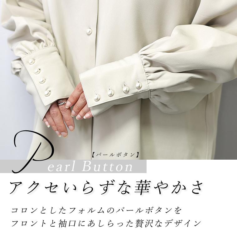 Aletta vita ブラウス プルオーバー パール ボタン Vネック Aletta vita ブラウス プルオーバー パール ボタン Vネック