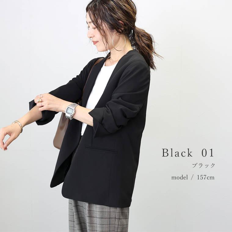 Aletta vita ダブルクロス ストレッチ ノーカラー ジャケット Aletta vita ダブルクロス ストレッチ ノーカラー ジャケット