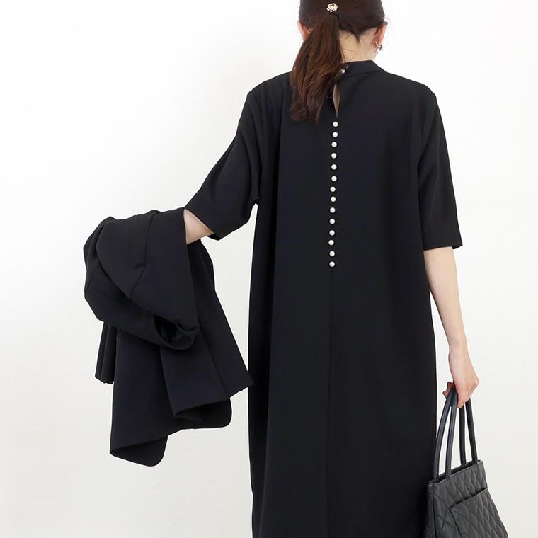 Aletta vita ダブルクロス ストレッチ ワンピース パール Aletta vita ダブルクロス ストレッチ ワンピース パール