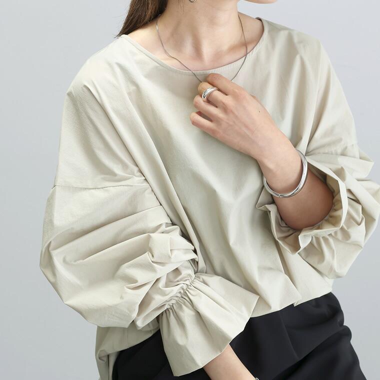 Aletta vita ブラウス ボリューム袖 ボートネック フェミニン