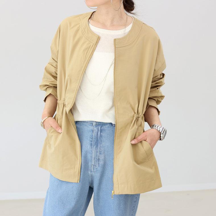 極美品✨自由区【洗える】シアーメモリー ブルゾン 38 モカ 金ボタン ドロスト 自由区【洗える】シアーメモリー ブルゾン SIZE：38□0825V