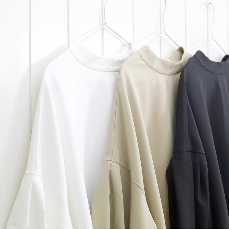 Aletta vita ブラウス 後ボタン 2way スタンドネック ボリューム